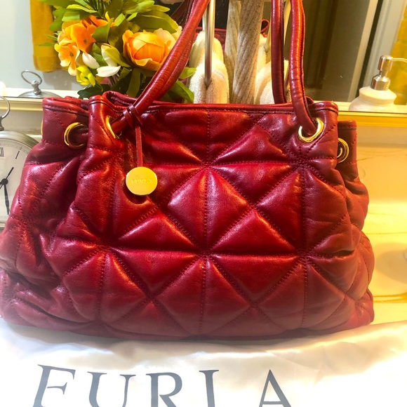 Furla Handbags - FURLA Shopper Handbag,Gorgeous Cherry Red, Dust bag, PRICE REDUCED!